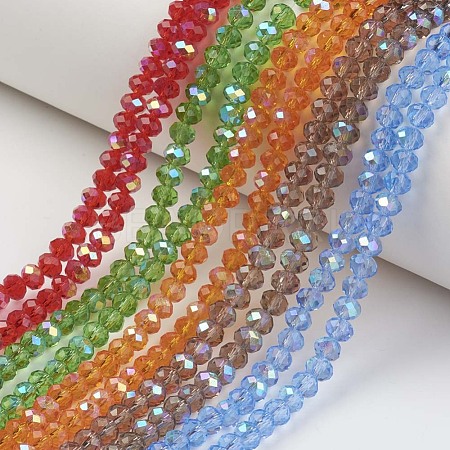 Electroplate Glass Beads Strands EGLA-A034-T6mm-L-1