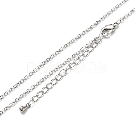 Brass Cable Chain Necklaces X-NJEW-K123-05P-1