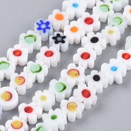 Handmade Millefiori Glass Bead Strands LAMP-J035-6mm-11-1