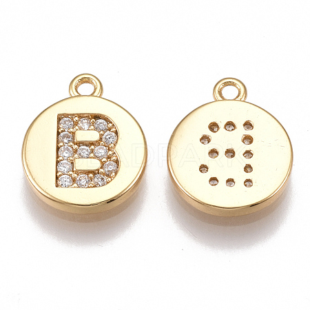 Brass Cubic Zirconia Charms KK-T038-194G-B-1