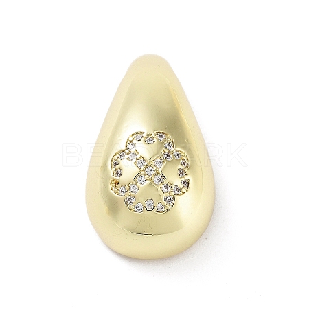Rack Plating Brass Micro Pave Clear Cubic Zirconia Pendants KK-H474-18G-12-1