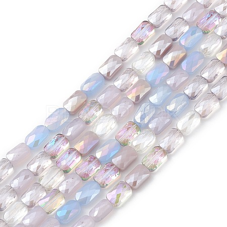 Gradient Color Electroplate Glass Bead Strands X-GLAA-E042-01B-1