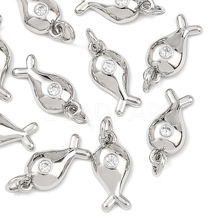 SHEGRACE Brass Clear Cubic Zirconia Charms XGRQ3P017-582P-1