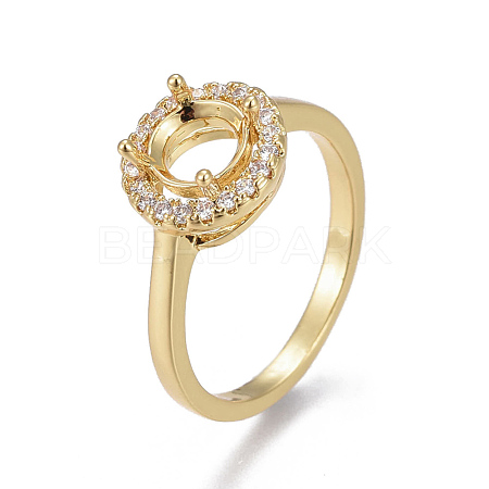 Eco-Friendly Brass Finger Ring Components MAK-F030-12G-NR-1