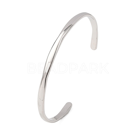 304 Stainless Steel Cuff Bangles for Women BJEW-Z146-05P-1