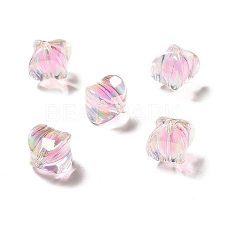 Two Tone UV Plating Rainbow Iridescent Acrylic Beads TACR-D010-04C-1