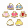 Brass Micro Pave Cubic Zirconia Enamel Pendants ZIRC-Q200-021-NF-1