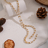 Stainless Steel Pave Shiny Clear Cubic Zirconia Tennis Chain Y Necklaces for Women MI6992-5