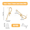 8 Pairs 2 Color Brass Stud Earring Findings KK-FH0006-64-2