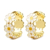 Brass Enamel Hoop Earrings X-EJEW-S277-01G-4