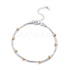 304 Stainless Steel 2-strand Round Snake Chain Bracelets BJEW-L673-014-GP-1