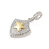 Rack Plating Brass Micro Pave Clear Cubic Zirconia Pendants X-KK-S380-37A-P-2