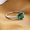 Brass Micro Pave Cubic Zirconia Finger Rings for Women FS-WG14AB5-05-3