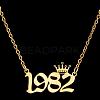 Crown Birth Year 201 Stainless Steel Pendant Necklaces for Women FS-WG4E8F2-03-1