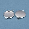 201 Stainless Steel Cabochon Connector Settings STAS-F191-15S-F-2