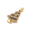 Christmas Series Brass Micro Pave Cubic Zirconia Pendants KK-Q010-01G-05-2