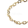 304 Stainless Steel Heart Link Chain Bracelet for Women BJEW-B064-07G-3