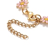 Enamel Daisy Link Chain Necklace NJEW-P220-01G-03-4