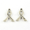Breast Cancer Ribbon Tibetan Style Alloy Pendants TIBEP-R344-09AS-LF-1