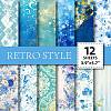 12Pcs 12 Styles Bleues Flower Scrapbook Paper Pad PW-WG3E2DC-01-1