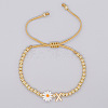 Golden Tone Daisy Braided Bead Bracelets WY1454-24-1