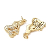 High Polished Ocean Brass Micro Pave Clear Cubic Zirconia Pendants CU-CBAF3CF-02A-01-2