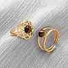304 Stainless Steel Adjustable Open Cuff Rings RJEW-A071-02A-G-3