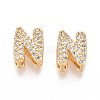 Brass Micro Pave Clear Cubic Zirconia Beads KK-T071-17G-N-1