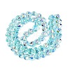 Electroplate Transparent Glass Beads Strands X-EGLA-N056-01A-03-2