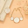 Alloy White Enamel Link Bracelets & Rings Sets FS-WG9902A-05-1