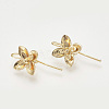Brass Stud Earring Findings KK-T027-116G-1