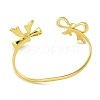 Rack Plating Bowknot Brass Cuff Bangles for Women BJEW-B106-25B-G-5