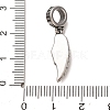 316 Surgical Stainless Steel & Rhinestone European Dangle Charms SA-CBA7555-16AS-01-3