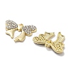Rack Plating Alloy Rhinestone Pendants PALLOY-F311-04G-2