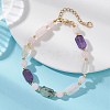Natural Rose Quartz & Prehnite & Quartz Crystal & Amethyst Beaded Bracelets for Women BJEW-JB13661-1