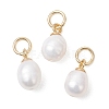 Natural Cultured Freshwater Pearl Rice Charms PALLOY-JF04830-1