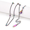 Ion Plating(IP) 304 Stainless Steel Satellite Chain Necklace for Men Women NJEW-E076-01M-1