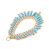 Glass Seed Beaded Pendnats PALLOY-MZ01361-02-2