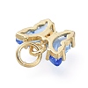 Brass Micro Pave Clear Cubic Zirconia Pendant ZIRC-P079-B01-08-2