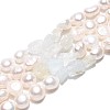 Natural Topaz Nuggets & Natural Cultured Freshwater Pearl Beads Strands PEAR-N023-01A-19-2