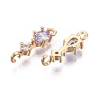 Brass Micro Pave Cubic Zirconia Links Connectors X-KK-R111-007-A05-2