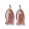 Natural Strawberry Quartz Pendants G-A297-01G-17-1