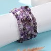 Natural Amethyst Stretch Beaded Bracelets LS-BJEW-K213-C22-2