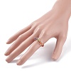 Round Evil Eye Lampwork & Glass Braided Bead Finger Ring RJEW-JR00449-01-3