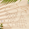 Alloy Crystal Rhinestone Multilayered Flower Tassel Shoulder Bra Body Chains AJEW-WH0752-575G-3
