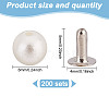 200 Sets ABS Plastic Imitation Pearl Rivet Studs KY-GO0001-06A-2