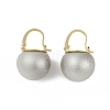 Brass with Plastic Imitation Pearl Round Hoop Earrings EJEW-Q391-04G-02-2