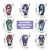 16Pcs 8 Styles Opaque Printed Acrylic Pendants SACR-HY0001-04-2