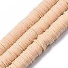 Flat Round Handmade Polymer Clay Beads CLAY-R067-12mm-53-1