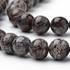 Natural Brown Snowflake Obsidian Beads Strands G-S272-02-10mm-3